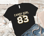 Candy Girl Glitter - UNISEX Black Tee Versions