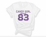 Candy Girl Glitter - Women's White Tee Versions