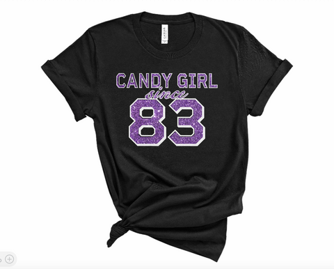 Candy Girl Glitter - Women's Black Tee Versions
