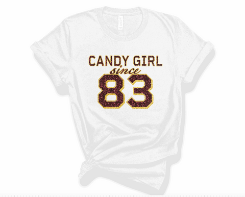 Candy Girl Glitter - Women's White Tee Versions