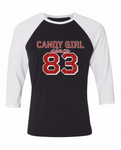 Raglan Candy Girl Glitter - CUSTOMIZABLE