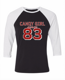 Raglan Candy Girl Glitter - CUSTOMIZABLE