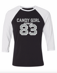 Raglan Candy Girl Glitter - CUSTOMIZABLE