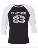 Raglan Candy Girl Glitter - CUSTOMIZABLE