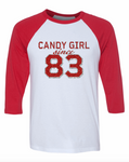 Raglan Candy Girl Glitter - CUSTOMIZABLE