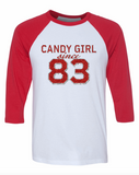 Raglan Candy Girl Glitter - CUSTOMIZABLE