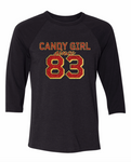 Raglan Candy Girl Glitter - CUSTOMIZABLE
