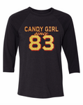Raglan Candy Girl Glitter - CUSTOMIZABLE