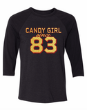 Raglan Candy Girl Glitter - CUSTOMIZABLE