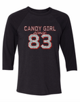 Raglan Candy Girl Glitter - CUSTOMIZABLE