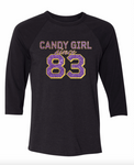 Raglan Candy Girl Glitter - CUSTOMIZABLE