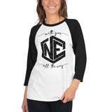 With You All the Way 3/4 sleeve Raglan Tee