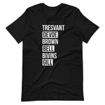 All Six (last names) Unisex tee