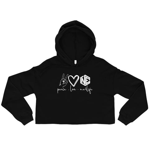 Peace and Love Crop Hoodie