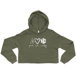 Peace and Love Crop Hoodie